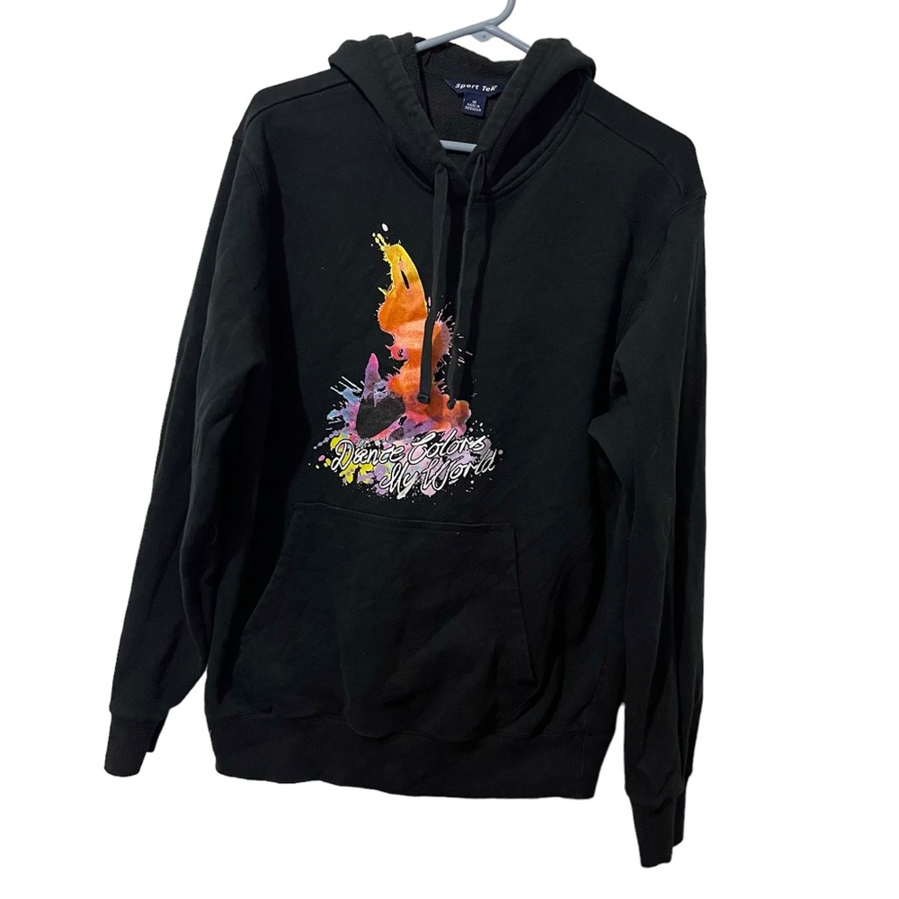 Sport-Tek Hoodie Women Medium Black Pullover Dance Sweatshirt Heavyweight Casual